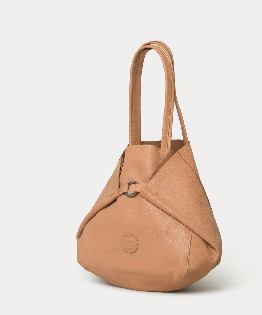 Modena Leather Bag in Light Brown from Le Papillon