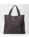 Peppa Black Leather Tote